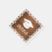 Rustisch Afstuderen Pet Wood & White Lace Servet (Hoek)