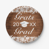 Rustisch Afstuderen van hout en witte langkratten Papieren Bordje (Voorkant)