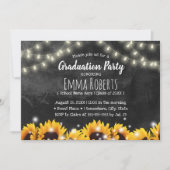 Rustisch Afstuderen van zonnebloemen Chalkboard Kaart (Voorkant)