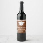 Rustisch Afstuderen Wijnlabel Wood & White Lace Wijn Etiket (Voorkant)