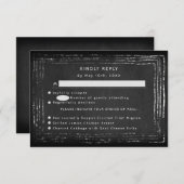 Rustisch alkboard RSVP w maaltijdkeuzes (Voorkant / Achterkant)