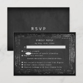 Rustisch alkboard RSVP w maaltijdkeuzes Kaartje (Voorkant / Achterkant)