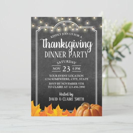 Rustisch alkbord van Thanksgiving-binnenpartij Kaart (Staand voorkant)