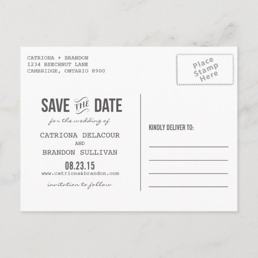 Rustisch alkbordetiket | Briefkaart Datum opslaan (Achterkant)