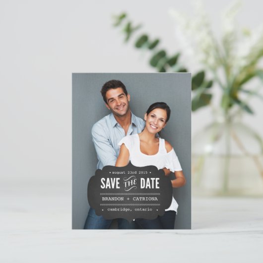 Rustisch alkbordetiket | Briefkaart Datum opslaan (Staand voorkant)