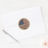 Rustisch Amerikaans adres militaire vlag Ronde Sticker (Envelop)