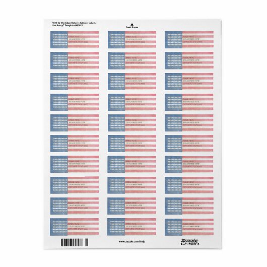 Rustisch Amerikaans label voor de retourzending v (Full Sheet)