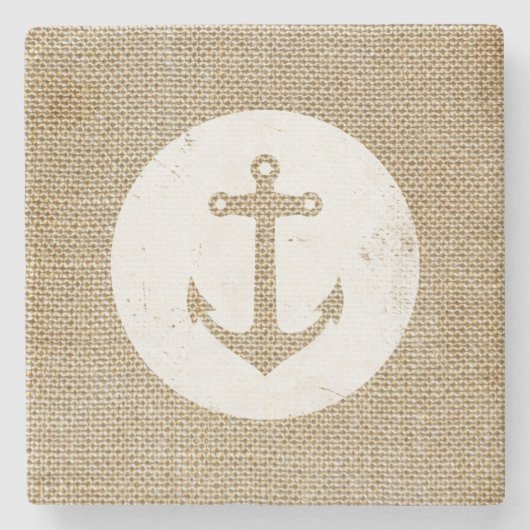 Rustisch  anker stenen onderzetter (Voorkant)