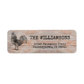 Rustisch  Antiek Boerderij Rooster Return Address Etiket (Voorkant)