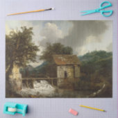  Rustisch Antiek landschap watermolen Tissuepapier (Craft)