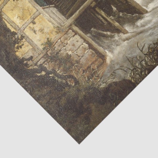  Rustisch Antiek landschap watermolen Tissuepapier (Detail)