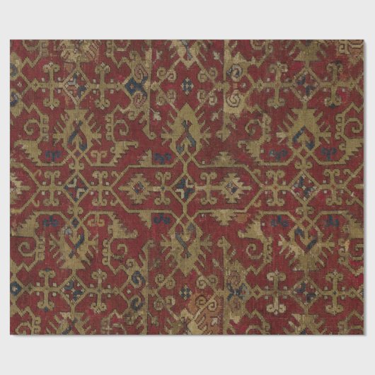 Rustisch Antiek oosterachtig Perzisch Rode Patroon Cadeaupapier (Vlak)