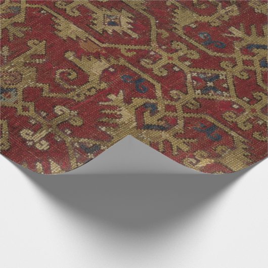 Rustisch Antiek oosterachtig Perzisch Rode Patroon Cadeaupapier (Hoek)