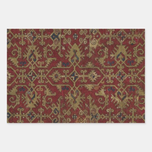 Rustisch Antiek oosterachtig Perzisch Rode Patroon Inpakpapier Vel (Voorkant 2)