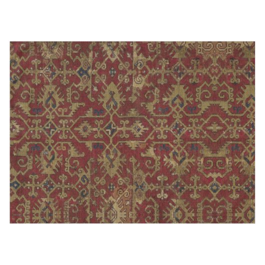 Rustisch Antiek oosterachtig Perzisch Rode Patroon Tafelkleed (Voorkant (Horizontaal))