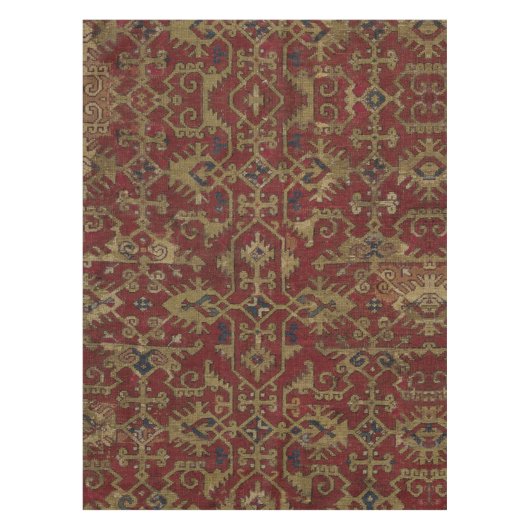 Rustisch Antiek oosterachtig Perzisch Rode Patroon Tafelkleed (Voorkant)