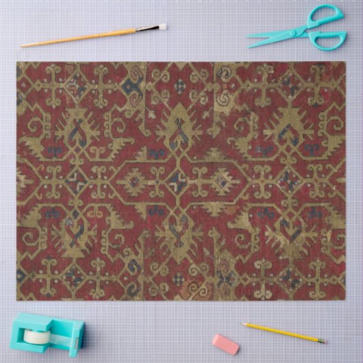 Rustisch Antiek oosterachtig Perzisch Rode Patroon Tissuepapier (Craft)