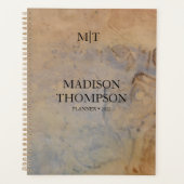 Rustisch Antiek  papier Elegant Monogram Planner (Voorkant)