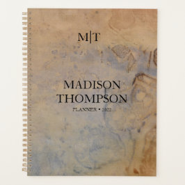 Rustisch Antiek  papier Elegant Monogram Planner