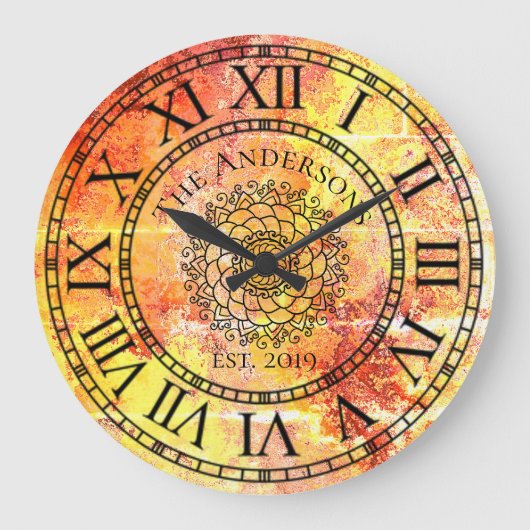 Rustisch Antiek Shabby Chic  Roman Numeral Grote Klok (Voorkant)
