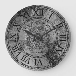 Rustisch Antiek Shabby Chic  Roman Numeral Grote Klok