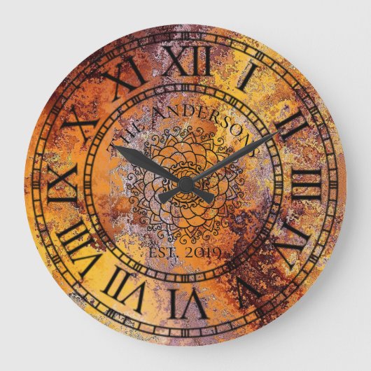 Rustisch Antiek Shabby Chic  Roman Numeral Grote Klok (Voorkant)