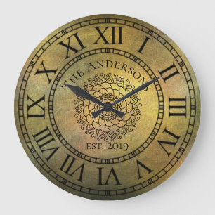 Rustisch Antiek Shabby Chic  Roman Numeral Grote Klok