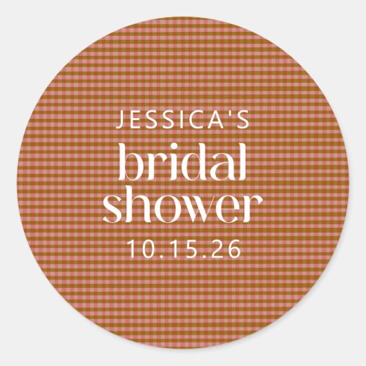 Rustisch Autumn Geometrisch Vrijgezellenfeest Ronde Sticker (Voorkant)