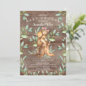 Rustisch Baby en mam Baby shower Uitnodiging (Staand voorkant)