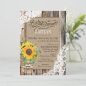 Rustisch Baby shower Kaart (Staand voorkant)