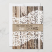 Rustisch Baby shower Kaart (Achterkant)