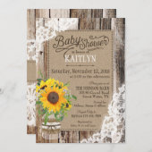 Rustisch Baby shower Kaart (Voorkant / Achterkant)