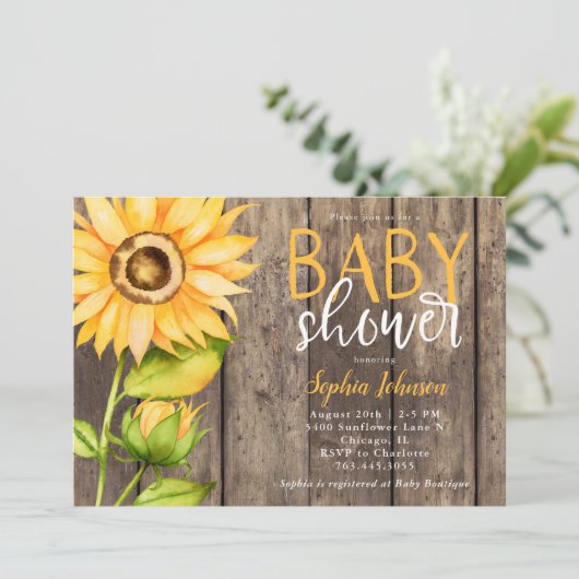 Rustisch Baby shower Kaart (Staand voorkant)