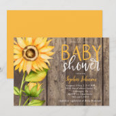 Rustisch Baby shower Kaart (Voorkant / Achterkant)