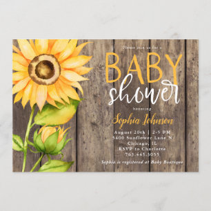 Rustisch Baby shower Kaart