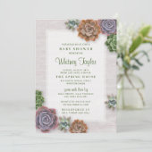 Rustisch Baby shower Kaart (Staand voorkant)