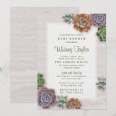 Rustisch Baby shower Kaart (Voorkant / Achterkant)