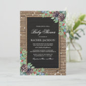 Rustisch Baby shower kerstwinter Kaart (Staand voorkant)