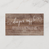 Rustisch Baby shower, luier Raffle Ticket Informatiekaartje (Voorkant)