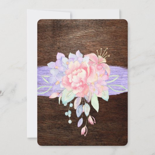 Rustisch Baby shower, Mason Jar Lights Boho Floral Kaart (Achterkant)