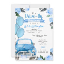 Rustisch Baby shower met auto Blue Boy