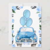 Rustisch Baby shower met auto Blue Boy Kaart (Achterkant)