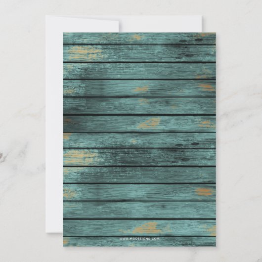 Rustisch Baby shower met braad blauw koraal staart Kaart (Achterkant)