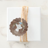 Rustisch Baby shower met fijne olifant Label voor (In situ)