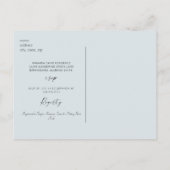 Rustisch Baby shower met hout en blauwe kant Uitnodiging Briefkaart (Achterkant)