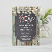 Rustisch Baby shower met houten goudanker Nautical Kaart (Staand voorkant)