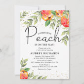 Rustisch Baby shower met kleine peach Kaart (Voorkant)