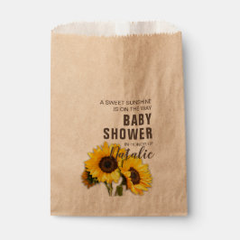 Rustisch Baby shower met zonnebloem Bedankzakje