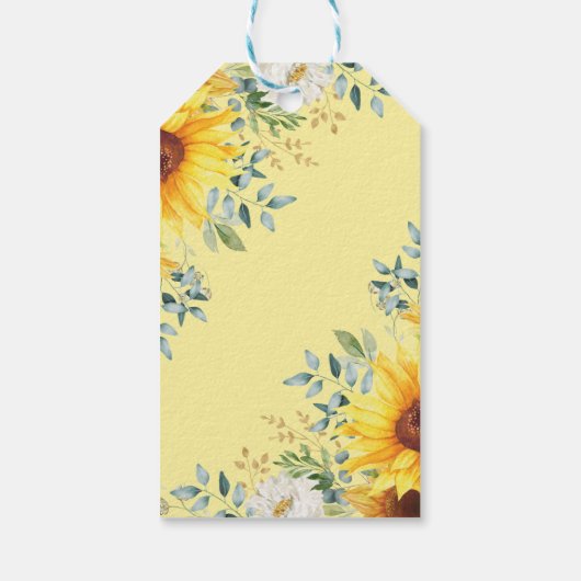 Rustisch Baby shower met zonnebloem Cadeaulabel (Achterkant)