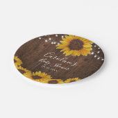 Rustisch Baby shower met zonnebloemen, taarten Papieren Bordje (Gekanteld)